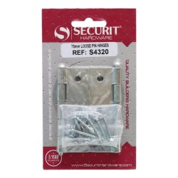 Securit Loose Pin Butt Hinges ZP 75mm 2 Pack