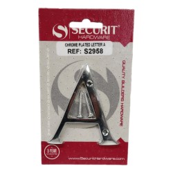 Securit Letter A Chrome 75mm