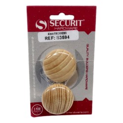 Securit Pine Knobs Metal Insert 2 Pack