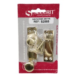 Securit Sash Fastener Arm Type Brass 65mm