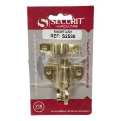 Securit Fanlight Catch Brass 65mm