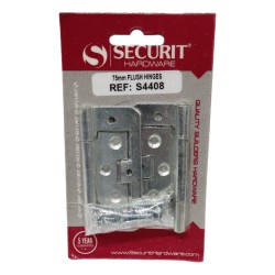 Securit Flush Hinges Zinc Plated 75mm 2 Pack