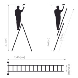 Drabest Aluminium Extension Ladder Double EN131 Pro