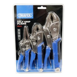 Draper Self Grip Pliers Set Soft Grip 3 Piece