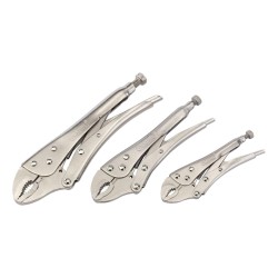 Draper Self Grip Pliers Set Curve Jaw 3 Piece