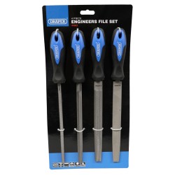 Draper Engineers File Set Soft Grip 200mm 4 Piece