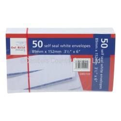 Envelopes Self Seal White 89mm x 152mm 50 Pack