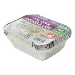 PPS Foil Food Containers & Lids 150 x 120mm 8 Pack