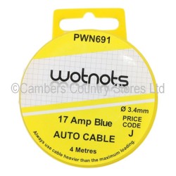 Wotnots Auto Cable 17 Amp Blue 4 Metres