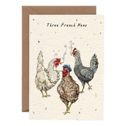 Bewilderbeest Greeting Card Three French Hens