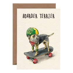 Bewilderbeest Greeting Card Boarder Terrier