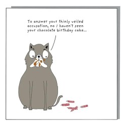 Not At All Jack Greeting Card Chocolate Cat