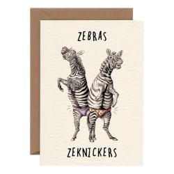 Bewilderbeest Greeting Card Zebras