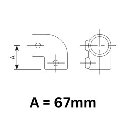 Tubeclamp Galvanised Steel Fitting 90° Elbow