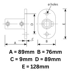 Tubeclamp Galvanised Steel Fitting Base Flange