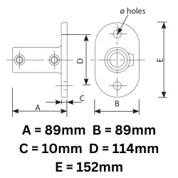 Tubeclamp Galvanised Steel Fitting Base Flange