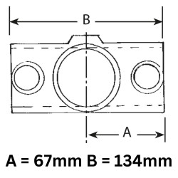 Tubeclamp Galvanised Steel Fitting Two Socket Cross