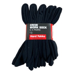 Hard Yakka Crew Work Socks 5 Pair Pack