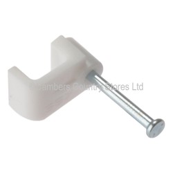 Cable Clips White Flat