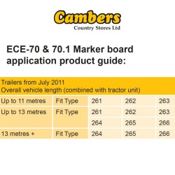 Truck & Trailer Marker Board Type 265 (ECE6/7) 1 x Pair