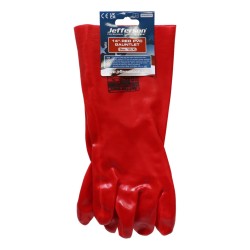 Jefferson PVC Gauntlet Gloves Red 14" 10/XL