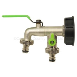 Kerbl IBC Tap With 2 Quick Couplings & Seperate On/Off