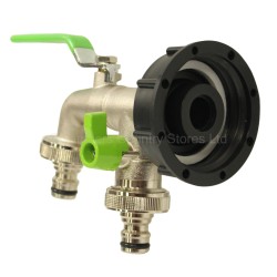 Kerbl IBC Tap With 2 Quick Couplings & Seperate On/Off