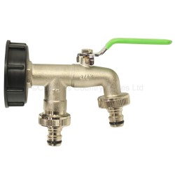 Kerbl IBC Tap With 2 Quick Couplings & Seperate On/Off