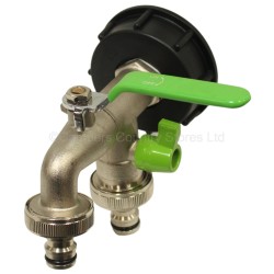 Kerbl IBC Tap With 2 Quick Couplings & Seperate On/Off