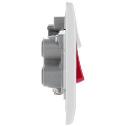 BG Rounded Edge Double Pole Cooker Switch 45A Complete