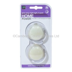 Masterplug Night Light Plug In Soft Glow 2 Pack