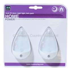 Masterplug Night Light Plug In Dawn To Dusk 2 Pack