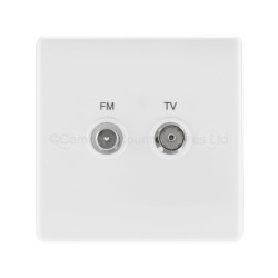 BG Rounded Edge Outlet 2 Gang FM/TV Socket