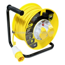 Masterplug Extension Lead Cable Reel 2 Gang 110v 50m