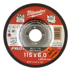 Milwaukee Pro+ Cutting Disk 115mm x 6mm Steel