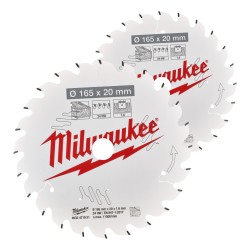 Milwaukee Circular Saw Blade 165mm x 20mm Twin Pack