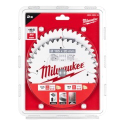 Milwaukee Circular Saw Blade 165mm x 20mm Twin Pack