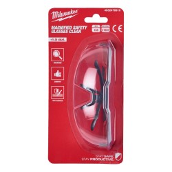 Milwaukee Clear Safety Glasses +1.5 Magnified