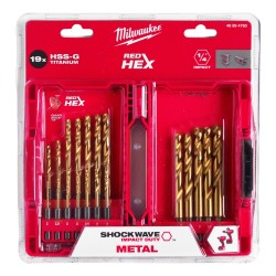 Milwaukee Shockwave Red Hex Impact Driver Bit Set 19 Pcs