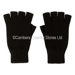 Warrior Fingerless Gloves Woollen Black