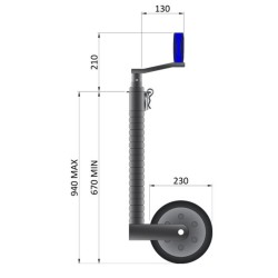 Maypole Jockey Wheel 48mm Extra Heavy Duty Ribbed