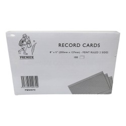 5 Star Office Record Cards 100 Pack 203mm x 127mm