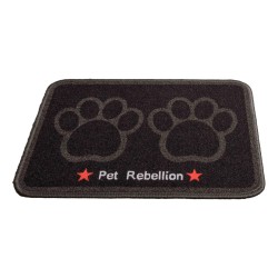 Pet Rebellion Dinner Mate 40cm x 60cm Paws Black