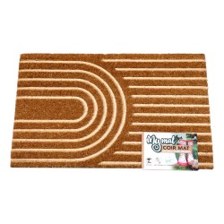 Phoenox Embossed Coir Door Tramlines 75 x 45cm