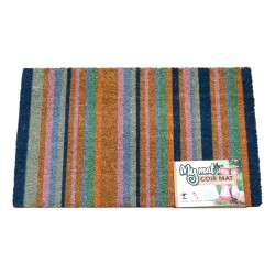 Phoenox Coir Door Mat Blue Stripe 75 x 45cm