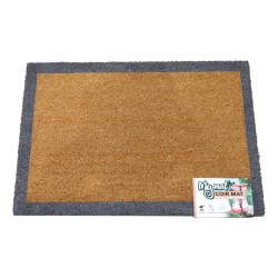 Phoenox Coir Door Mat Grey Border 125 x 55cm