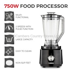 Tower Food Processor Mixer & Blender 750w