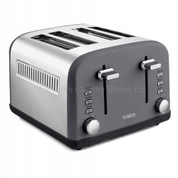 Tower Infinity Toaster 4 Slice Stone Grey