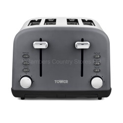 Tower Infinity Toaster 4 Slice Stone Grey