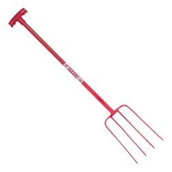 Red Gorilla Manure Fork 4 Prong T Handle